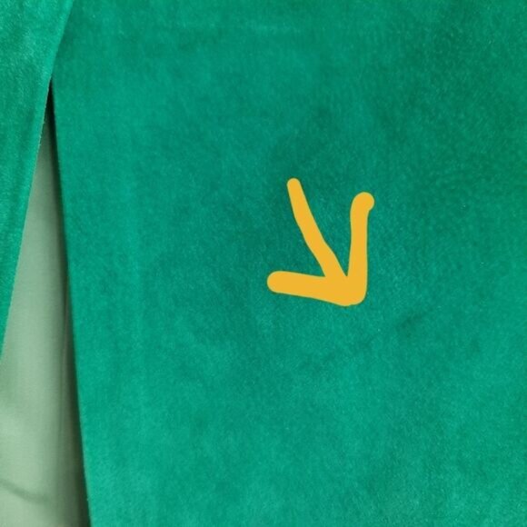 Vintage 100% Genuine Suede Leather Midi Pencil Skirt Green Sz M Flawed - Picture 14 of 16